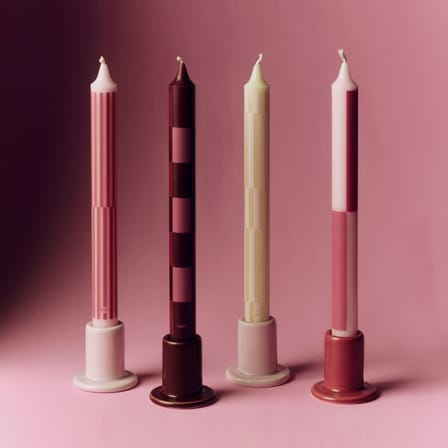 Tube Small Candle stick ceramic pink / H 5 cm - Hay