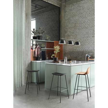 Chaise de bar Fiber Bar plastique matériau composite marron / H 65 cm - Muuto