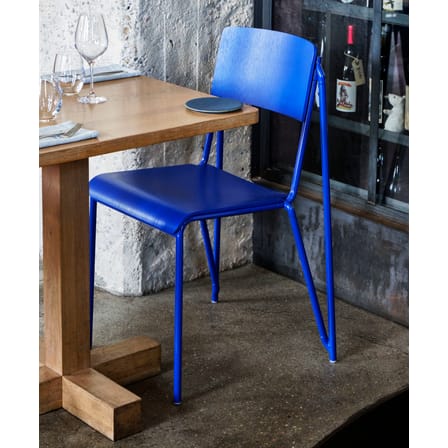 Chaise empilable Petit standard bois bleu - Hay