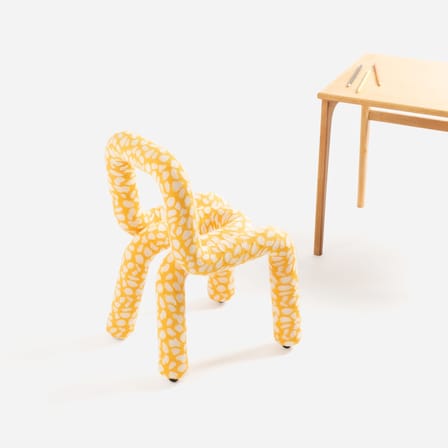 Chaise enfant Mini Bold tissu jaune / Rembourrée - Moustache