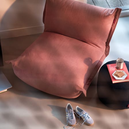 Chauffeuse The BonBaron Slim rose / INDOOR - Velours côtelé recyclé - Fatboy