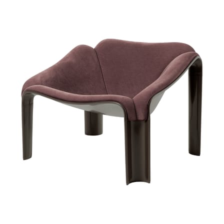 Fauteuil rembourré F300 tissu rouge / Pierre Paulin, réédition 1965 - Gubi
