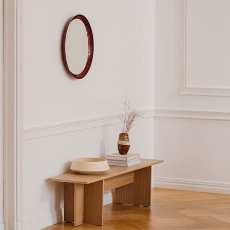 Miroir mural Allo métal rouge / Ø 58 cm - NOO.MA