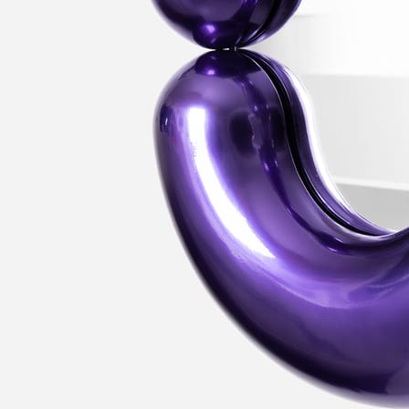 Miroir mural Zodiac Bumper Large céramique violet /  L 55 x H 110 cm - Jean-Baptiste Fastrez, 2020 - Moustache