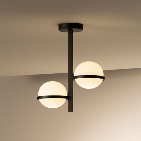 Plafonnier Palma métal noir / Ø 50 x H 61 cm - Vibia