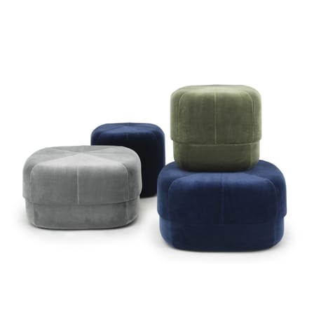 Pouf Circus Large tissu rose / Ø 65 cm - Velours - Normann Copenhagen