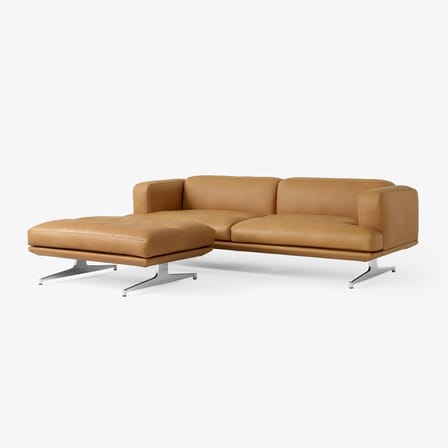 Pouf Inland AV32 cuir marron / 113 x 78,4 cm - &tradition