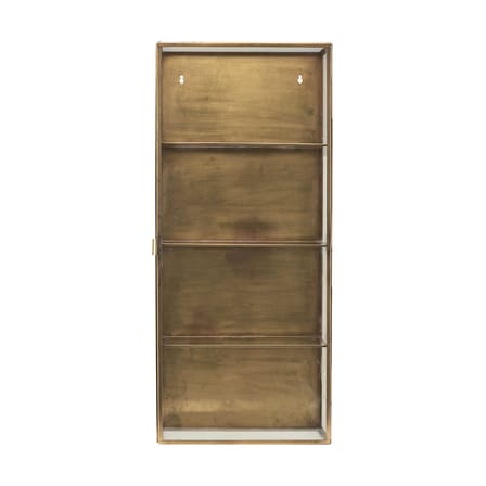 Rangement mural Cabinet Large métal verre transparent cuivre / Vitrine - L 35 x H 80 cm - House Doctor