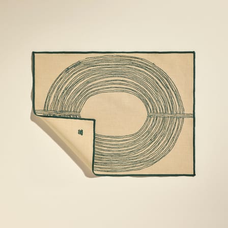 Set de table Mirage vert / 45 x 35 cm - Brodé main - Maison Sarah Lavoine