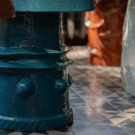 Table d'appoint Clara 08 céramique bleu / Ø 39 x H 37 cm - Serax