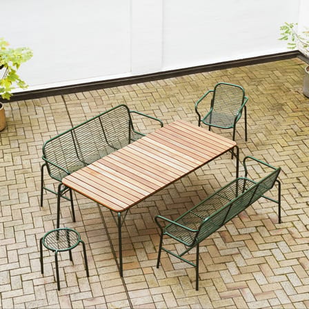 Banc avec dossier Vig métal vert / L 164 cm - Normann Copenhagen