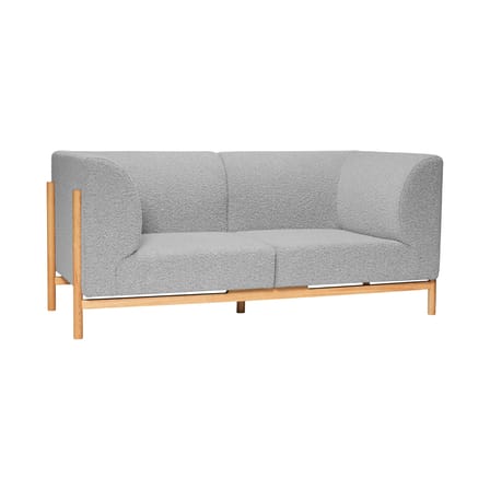 Canapé droit Moment Small tissu gris / L 182 cm - Tissu bouclé - HÜBSCH