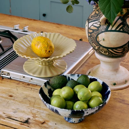 Coupe Ceramic céramique bleu / Ø 26 x H 11 cm - HK LIVING