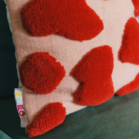 Coussin Wild Rasperry / 45 x 45 cm - Laine tissée main - COLORTHERAPIS