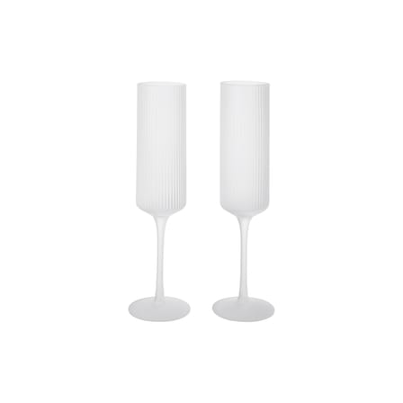 Flûte da champagne Ripple vetro bianco / Set di 2 - Ferm Living