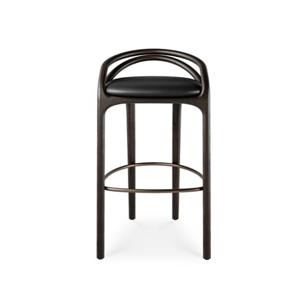 Aleta INDOOR High stool leather black / H 78.5 cm - MORPHO