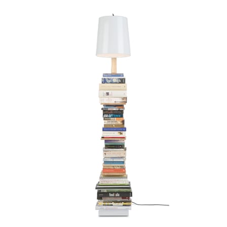Lampadaire Cambridge métal blanc bois naturel / 3 étagères - H 168 cm - It's about Romi