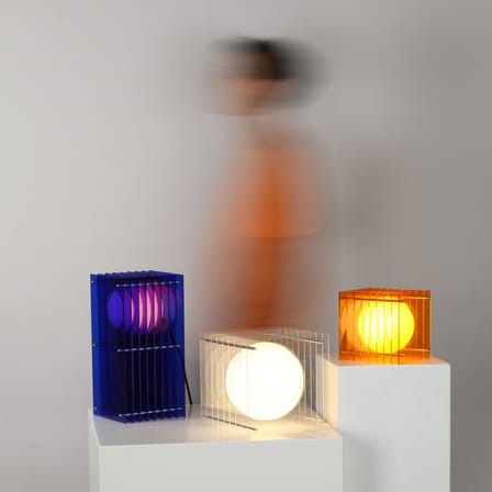 Lampe de table Lop Small Square plastique orange / Lauréat Archiproducts Design Award - BANG