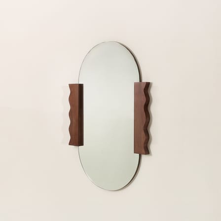 Miroir mural Heju X Nobodinoz bois marron / Small - 53 x 75 cm - NOBODINOZ