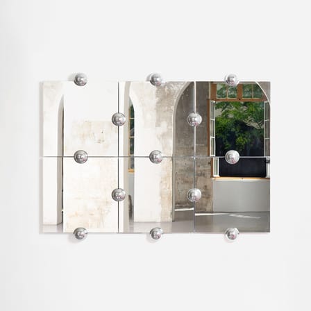 Miroir mural Sphera Crystal Palace L métal argent / L 182 x H 135 cm - Moustache