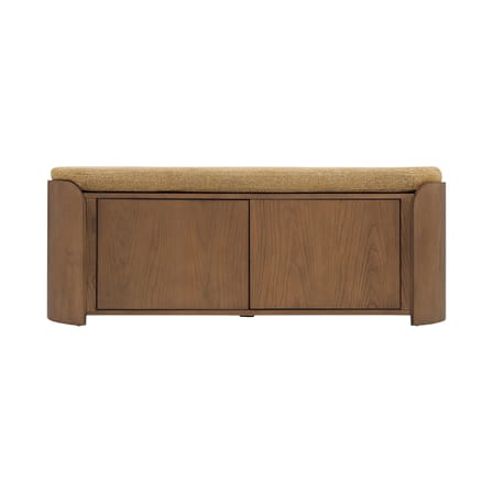 Banc à chaussures Noemia holz gelb / Ablage für Schuhe – L 140 cm - NV GALLERY