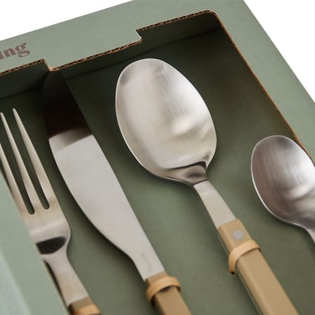Ménagère 70s plastique vert / 16 pièces (4 personnes) - HK LIVING