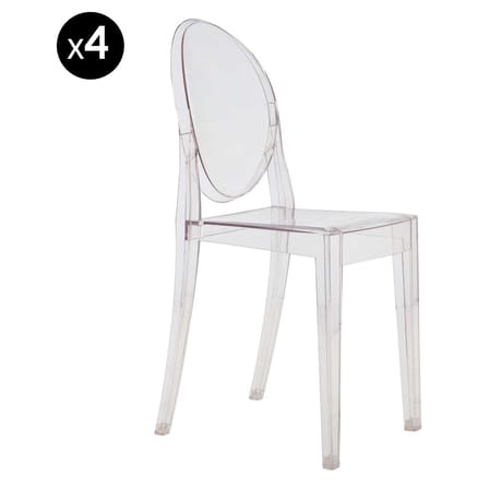 Victoria Ghost Stackable chair - transparent / Set of 4 by Kartell
