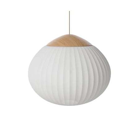 Suspension Acorn verre blanc / Ø 64 cm - Verre strié & chêne - Bolia