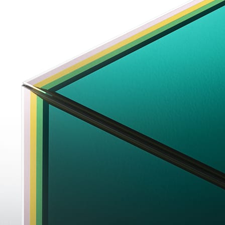 Table d'appoint Bisel 02 verre vert / 60 x 35 x H 50 cm - Fait main en Italie - Glas Italia