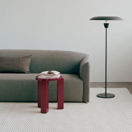 Tabouret Atlas bois rouge / Rond - NEW WORKS
