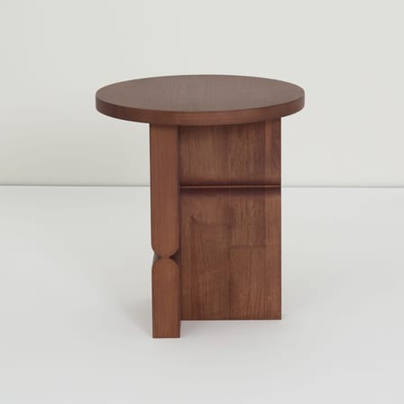 Table d'appoint Coloured Wood Noon bois marron / Ø 38 x H 42,5 cm - NOBODINOZ