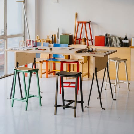 Tabouret haut Taburete 8 métal vert / H 65 cm - Hay