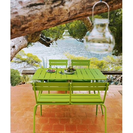 Banc avec dossier Luxembourg métal vert / 3 places - L 118 cm - Fermob