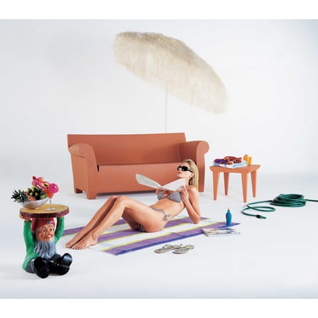 Canapé de jardin 2 places Bubble Club plastique gris / L 189 cm - Philippe Starck, 2000 - Kartell