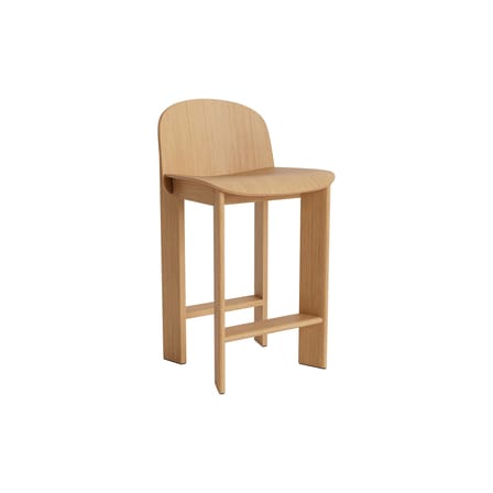 Chaise de bar Chisel 35 Low bois naturel / H 65 cm - Hay