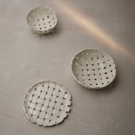 Corbeille Plait céramique blanc / Coupe à fruits - Tressé main / Ø 30 cm - Ferm Living