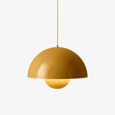 Suspension Flowerpot Big VP2 métal jaune / Ø 50 cm - Verner Panton, 1968 - &tradition