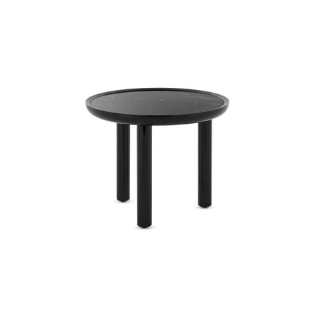 Table basse K-TOP noir / Ø 60 x H 50 cm - Plateau grès effet marbre - Kartell