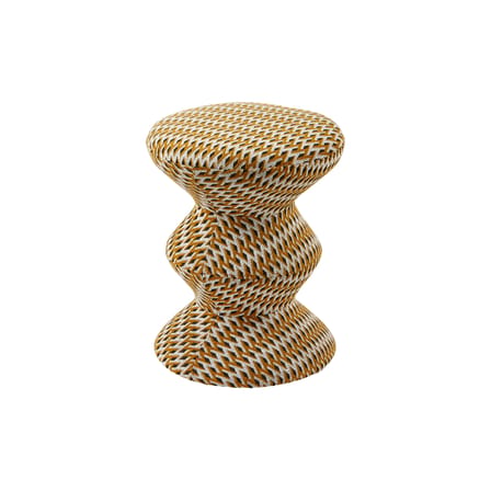 Tabouret rembourré Zig Zag Soft tissu jaune - Pols Potten