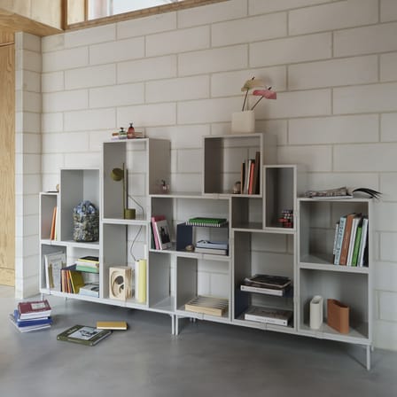  Accessory metal blue / Half-shelf for stacked Unit - W 39.6 x D 28 x H 20 cm - Muuto