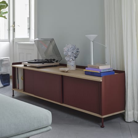 Buffet Enfold métal gris / Meuble TV - L 186 x H 48 cm - Muuto