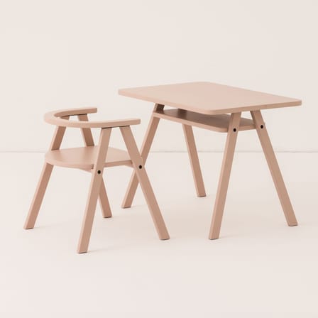 Chaise enfant Growing Green bois rose - NOBODINOZ