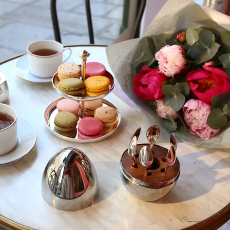 Espressolöffel Mood Coffee metall / 6-teiliges Set in einer Schatulle aus Stahl und Nussbaum - Christofle