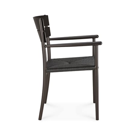 Fauteuil de repas Elin métal marron / Assise corde - Ethnicraft