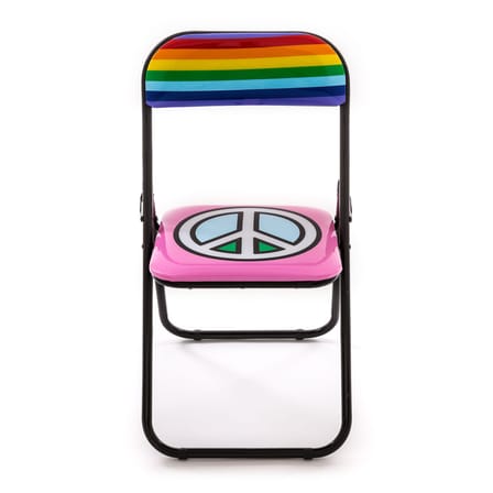 Peace Folding chair plastic material multicoloured / padded - Seletti