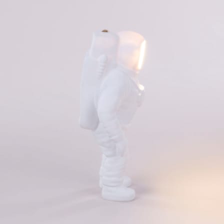 Lampe sans fil rechargeable Flashing Starman LED plastique blanc / Résine / H 33 cm - Diesel living with Seletti