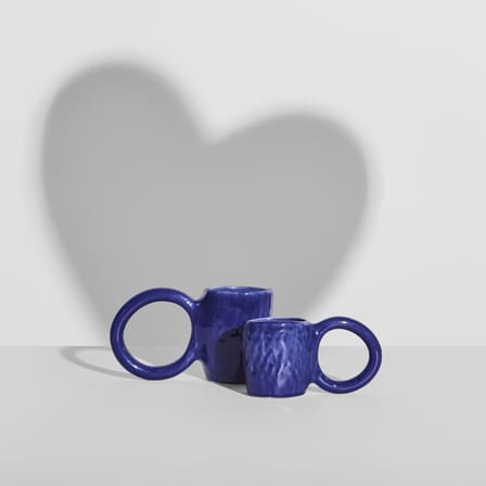 Mug Donut Large céramique bleu / Ø 9 x H 12 cm - Petite Friture