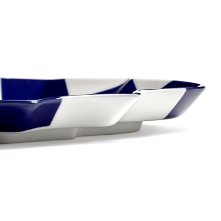 Assiette de présentation Fête des Bêtes céramique bleu / 36,6 x 26,5 cm - Serax
