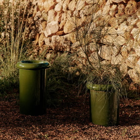 Pot de fleurs Rollo Small céramique vert / Ø 31 x H 36 cm - Ferm Living