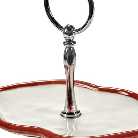 Serviteur Les Objets Mouleversants céramique rouge / 2 plateaux - Serax